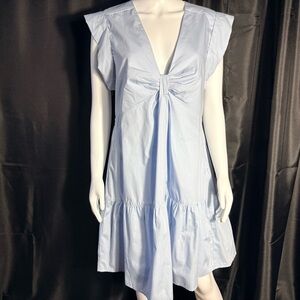 NWT Steve Madden Light Blue Tiered V-Neck Mini Dress - XL